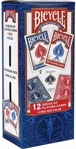 Global Playing Cards レッド・ブルーセット Standard Playing Cards, Red and Blue, 12 Decks